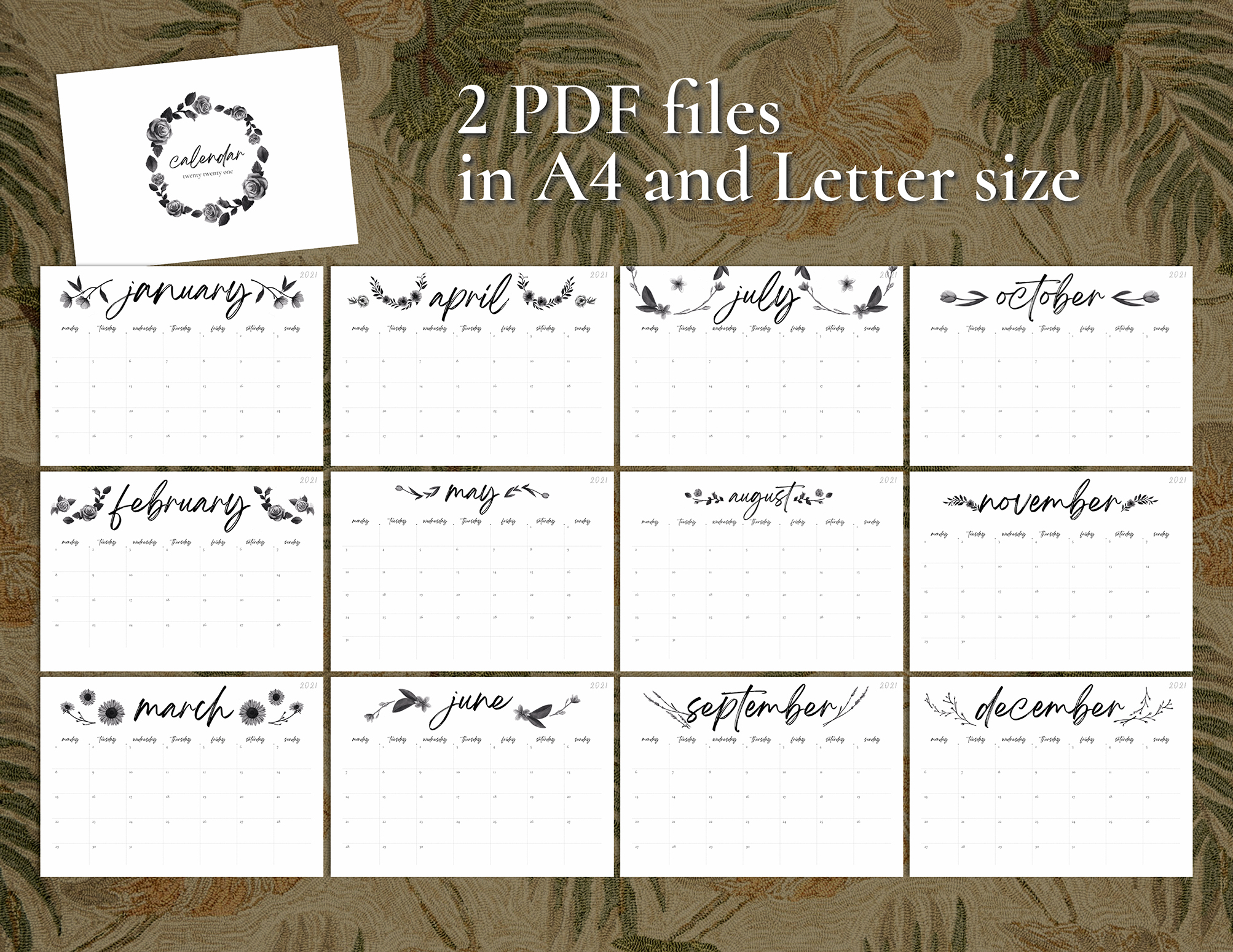 Black Calendar etsy3